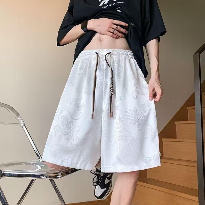 High Waist Print Wide Leg Shorts Product Image