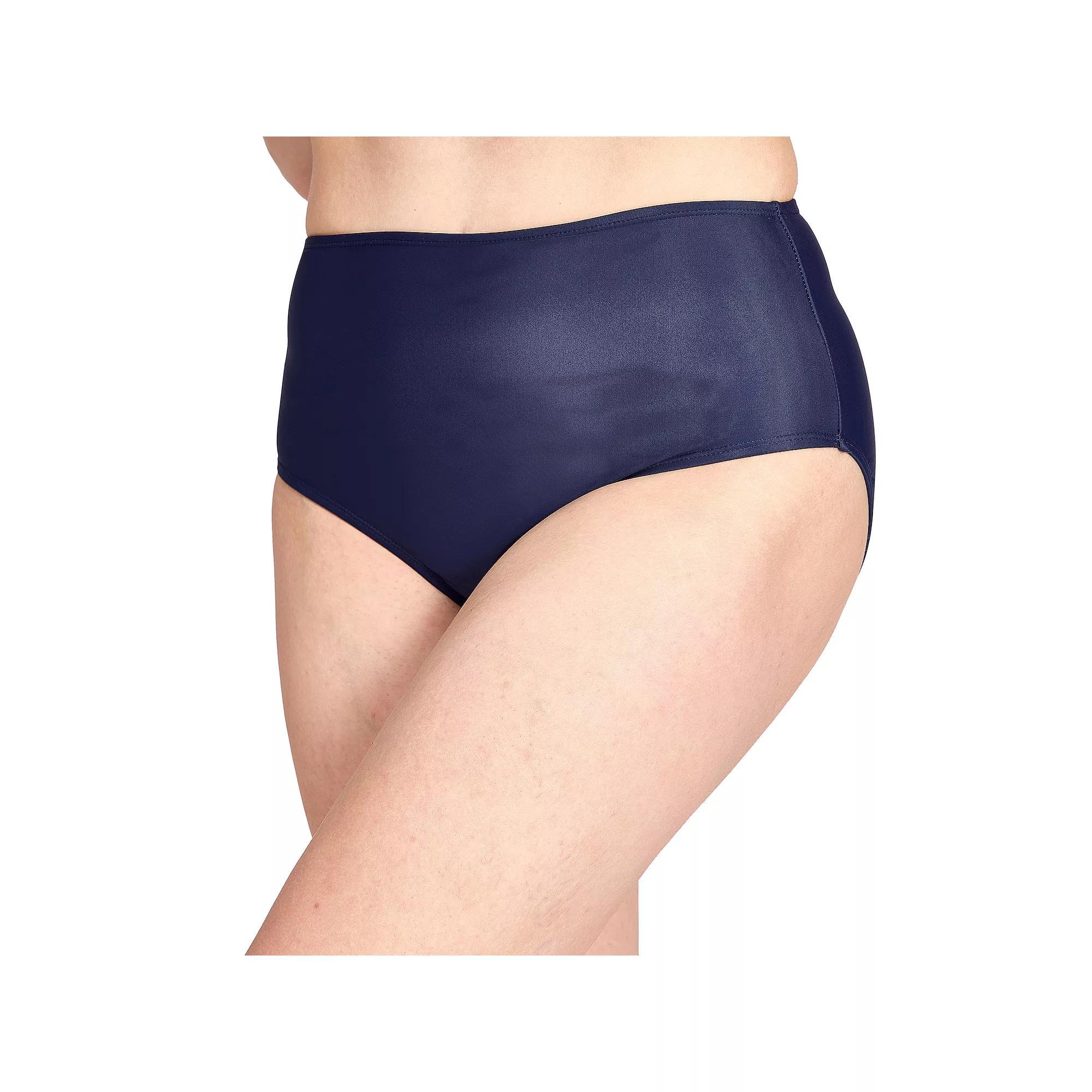 Women's Nine West Swim Solid Brief Bottoms, Size: XL, Blue Product Image