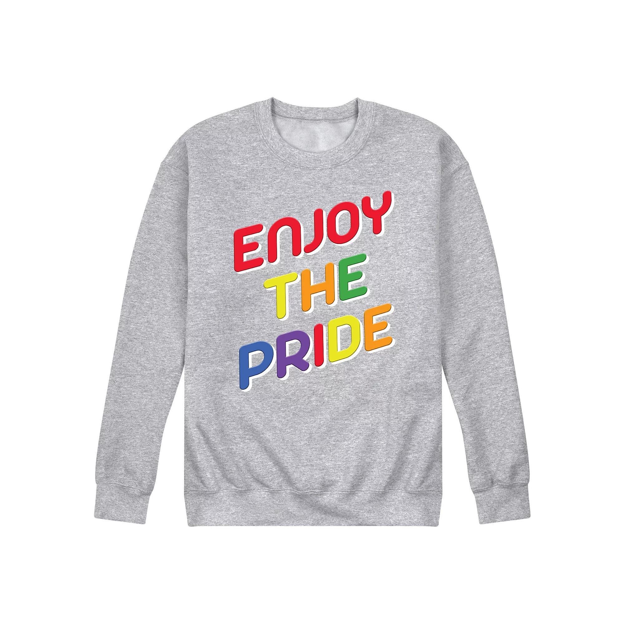 Mens Enjoy The Pride Fleece Sweatshirt Grey Gray Product Image