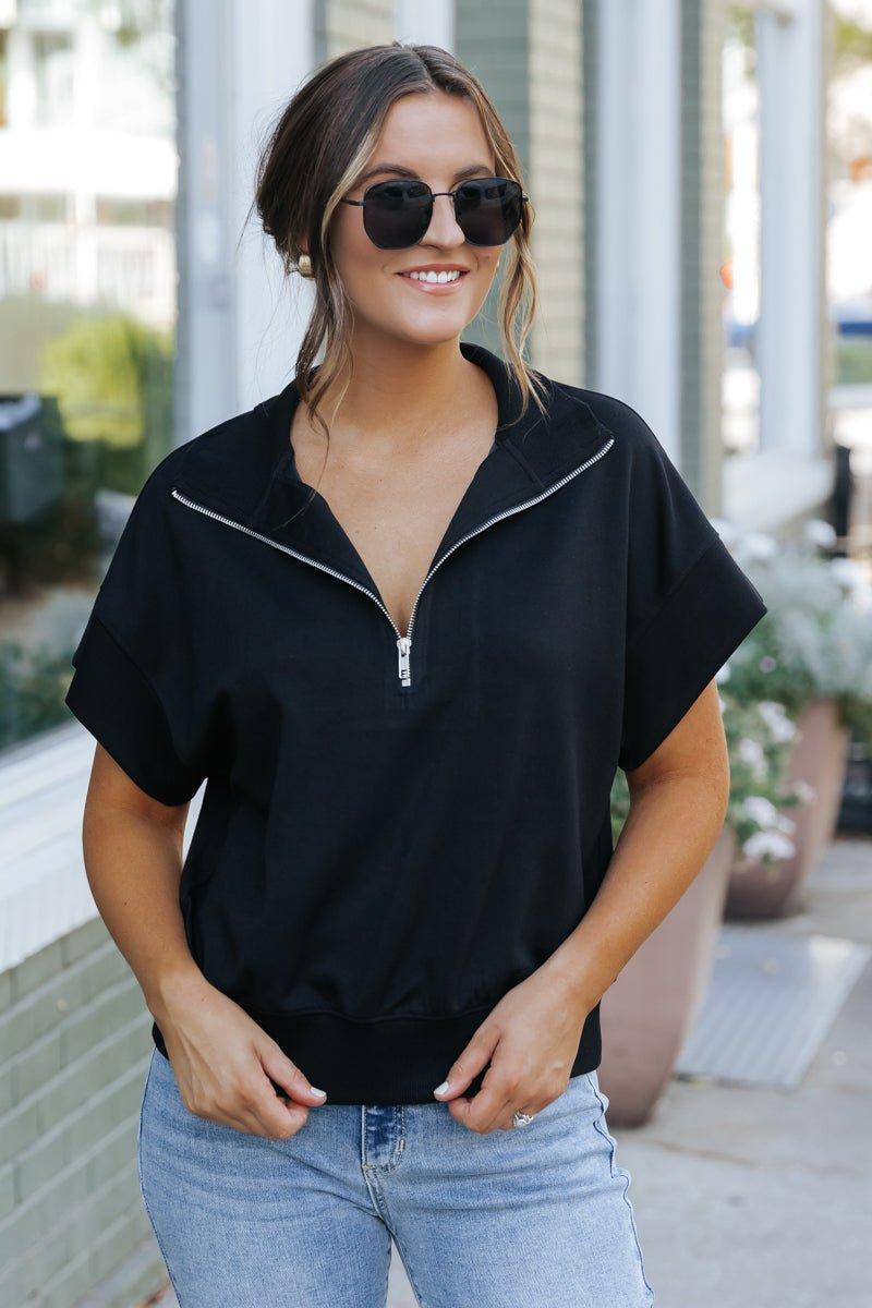 Laid Back and Comfy Half Zip Up Sweatshirt - FINAL SALE Product Image
