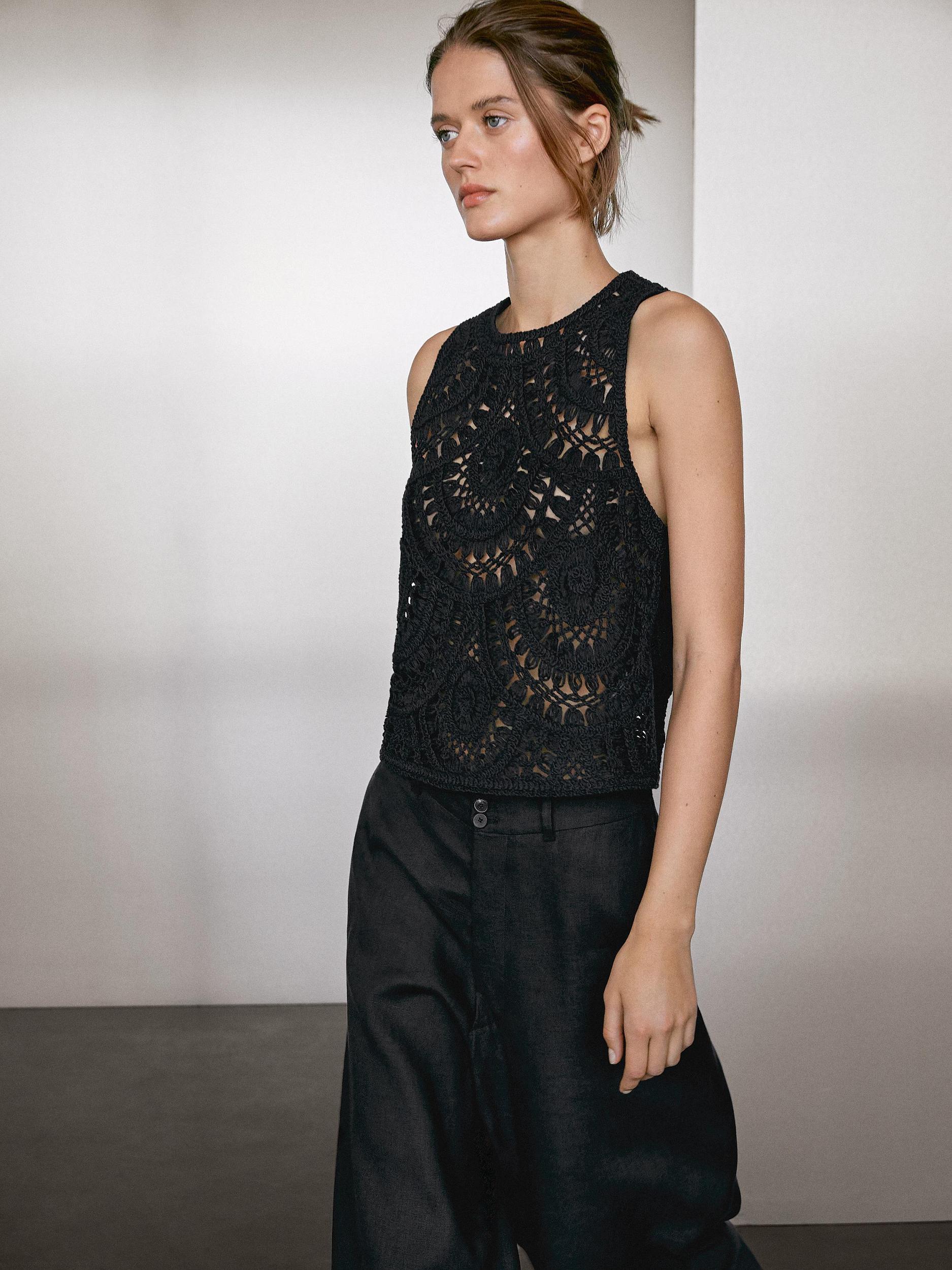 Crochet knit top Product Image