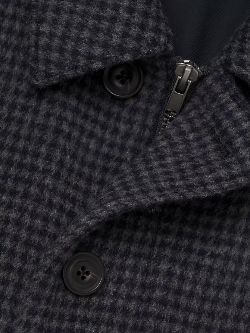 Houndstooth Wool-Blend Knit Jacket Product Image