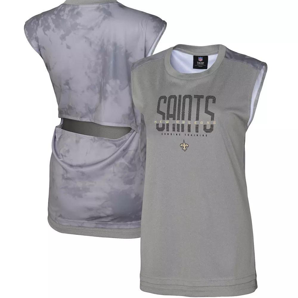 Women's Gray New Orleans Saints No Sweat Tank Top, Size: Small, Grey Product Image