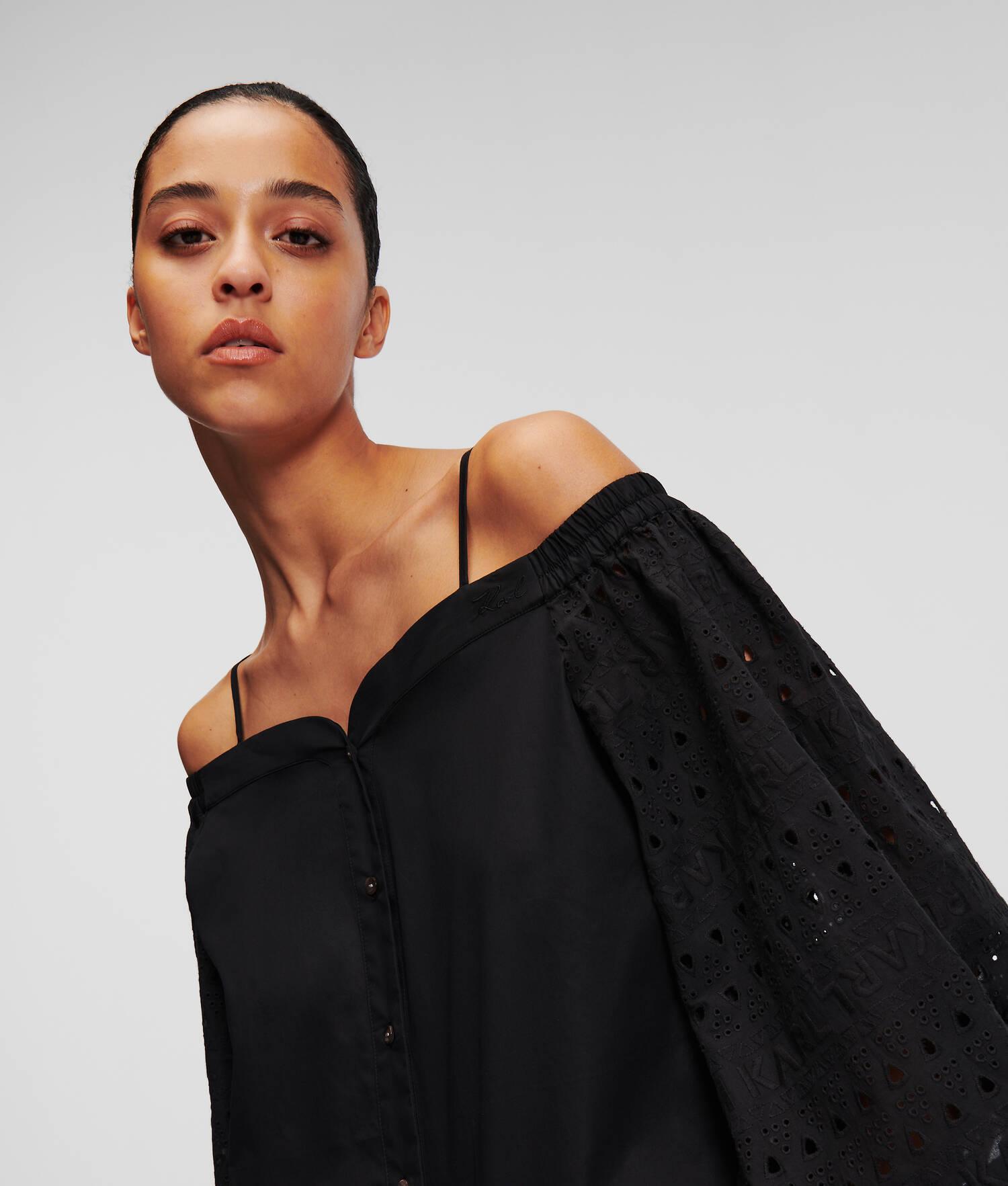 BRODERIE ANGLAISE OFF-SHOULDER SHIRT Product Image