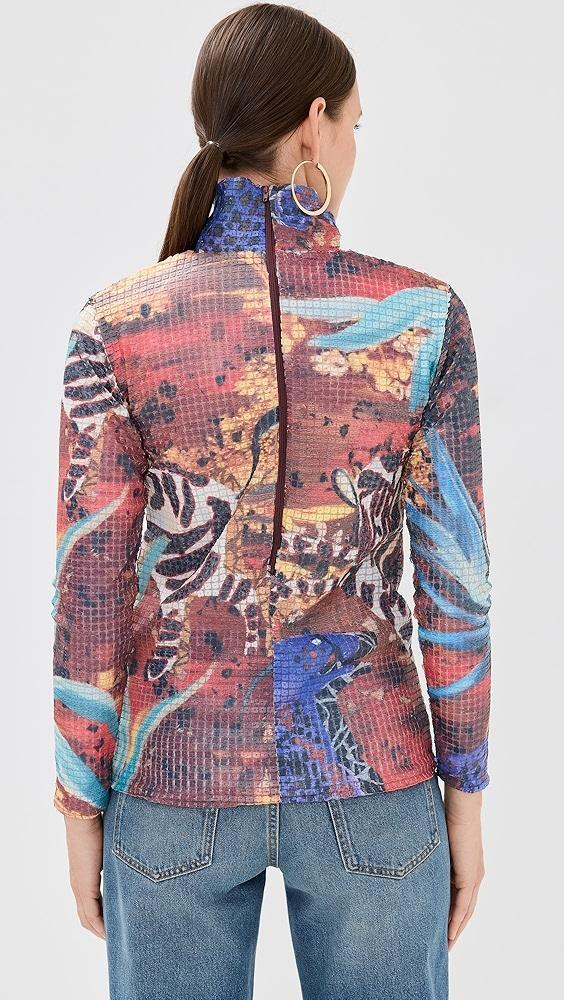 Stella Jean Sequins Printed Long Slevees Top | Shopbop Product Image