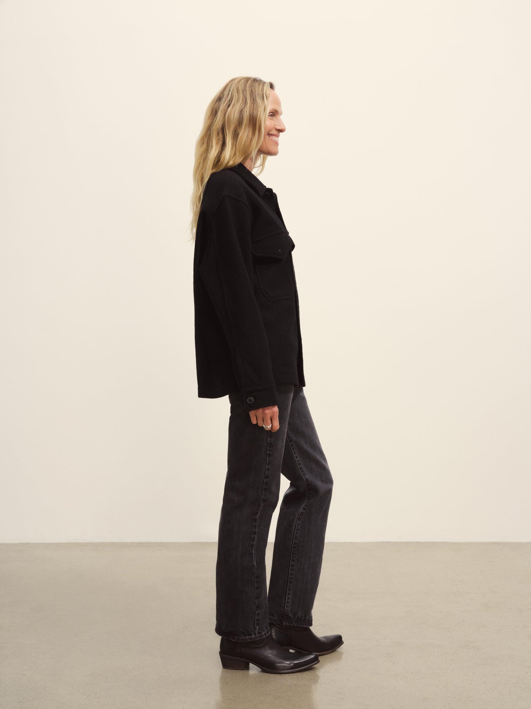 Black Felted Wool Field Shirt Product Image