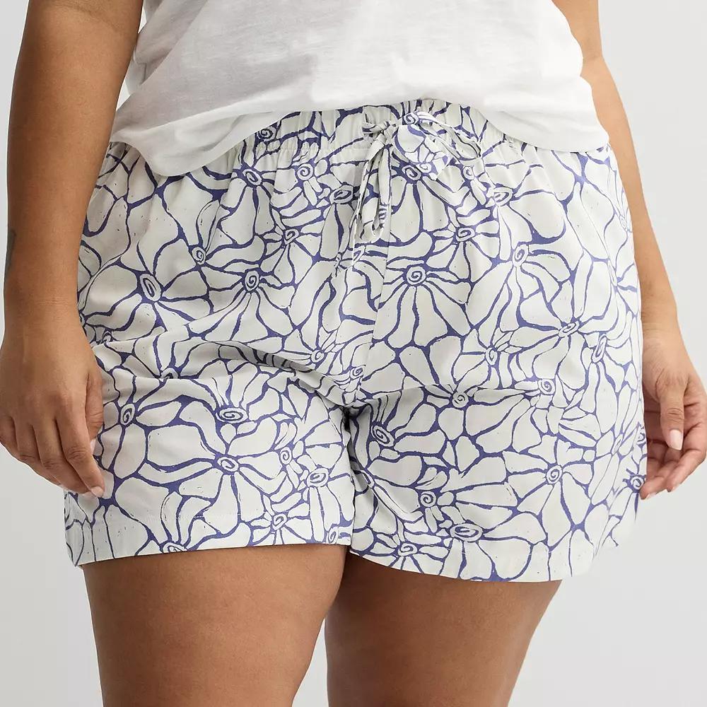 Plus Size Sonoma Goods For Life Woven Pajama Shorts, Womens Product Image