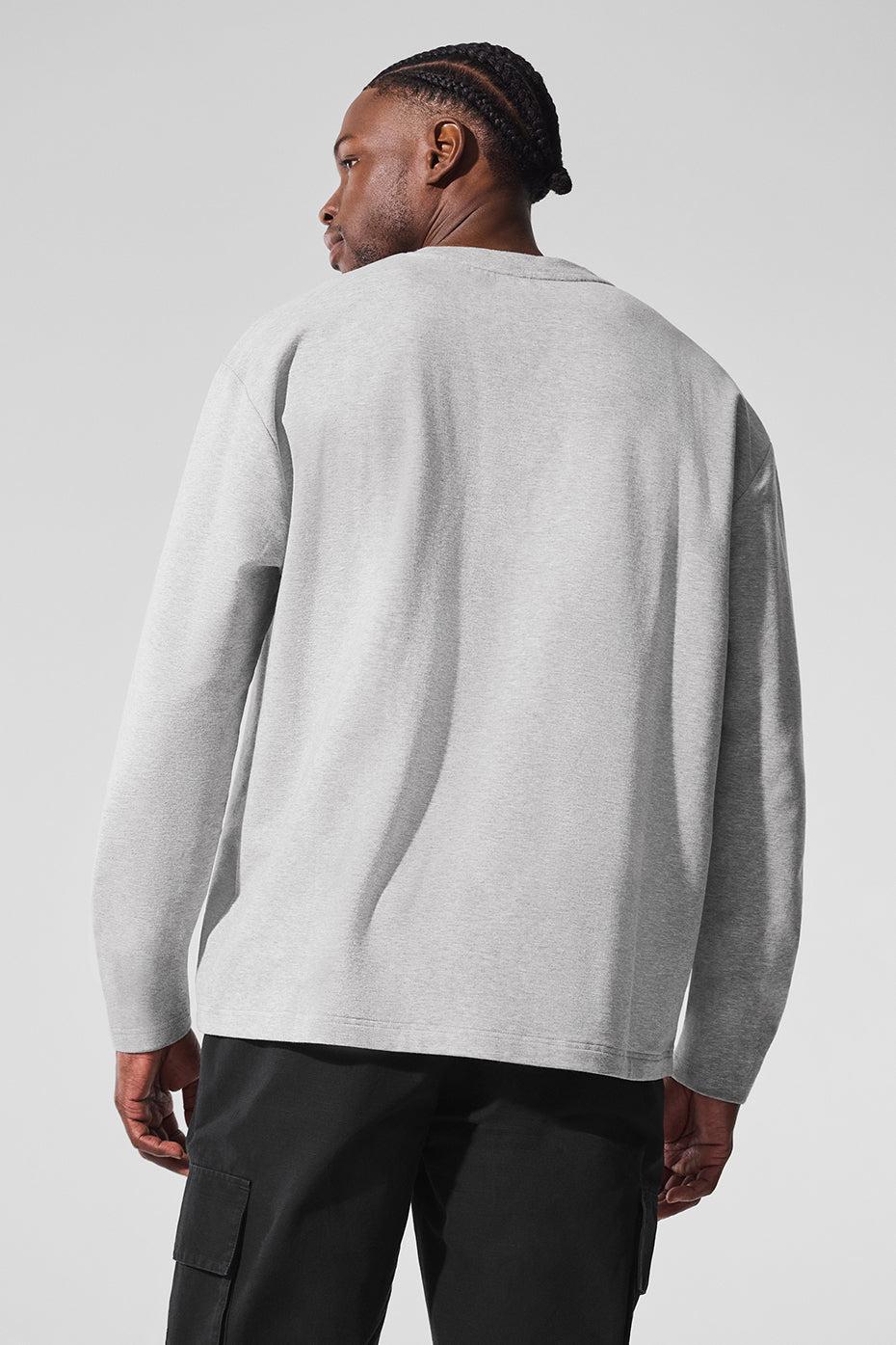 Double Take Long Sleeve Crew - Athletic Heather Grey Product Image