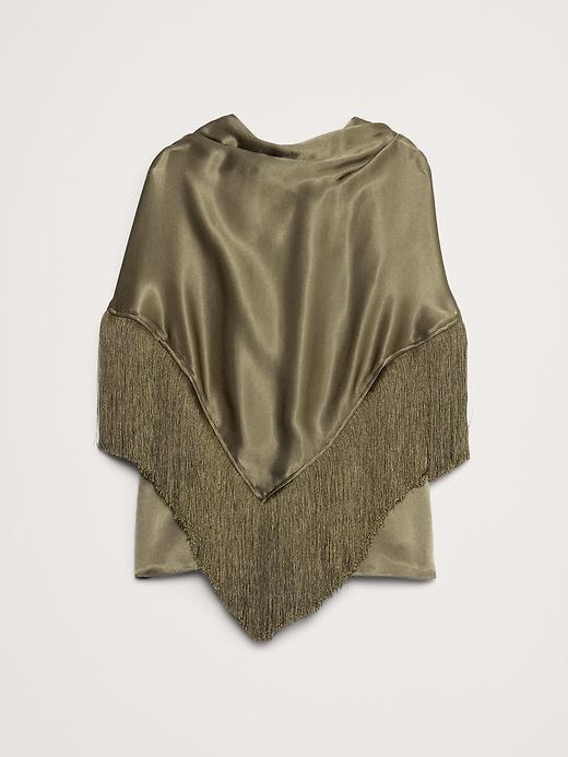 Silky-Crepe Fringe Top Product Image