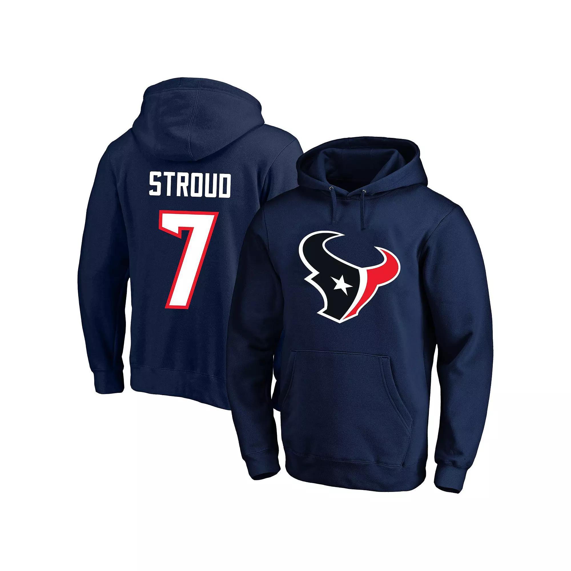Men's Fanatics C.J. Stroud Navy Houston Texans Big & Tall Name & Number Fleece Pullover Hoodie, Size: 3XLT, Blue Product Image