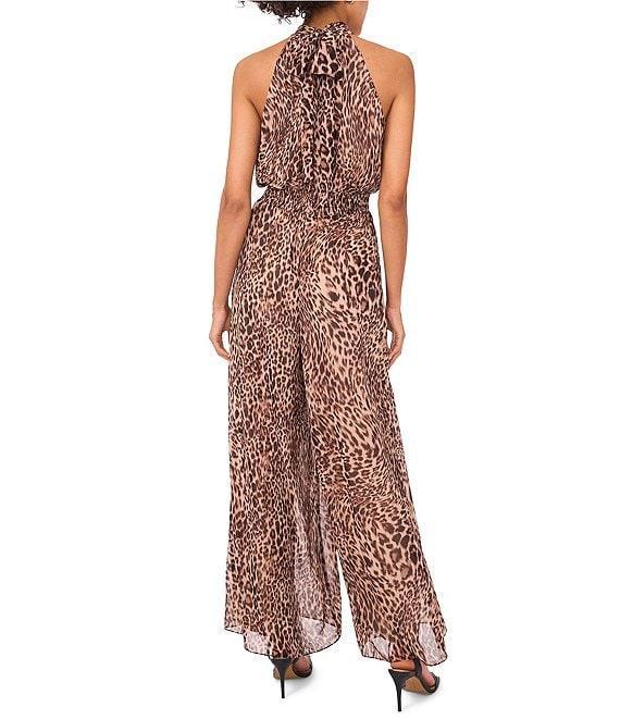 Vince Camuto Chiffon Halter Neck Sleeveless Jumpsuit Product Image