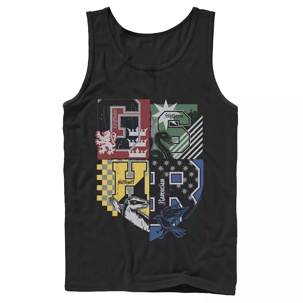 Men's Harry Potter Deathly Hallows 2 House Crests Tank Top, Size: Large, Black Product Image
