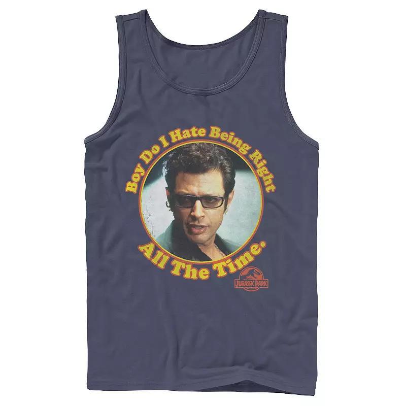 Men's Jurassic Park Hate Being Right All The Time Tank Top, Size: Large, Athletic Grey Product Image