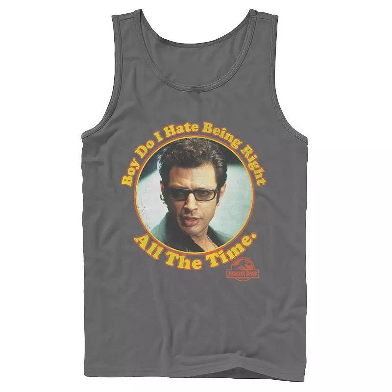 Men's Jurassic Park Hate Being Right All The Time Tank Top, Size: Large, Athletic Grey Product Image