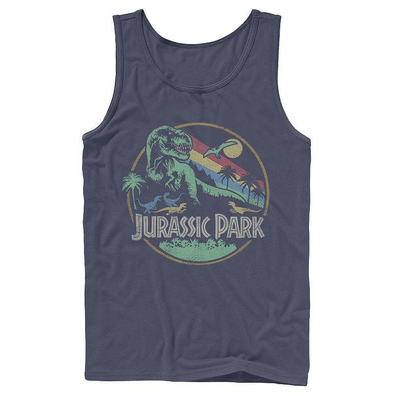 Men's Jurassic Park Retro Circle Tank Top, Size: Large, White Product Image