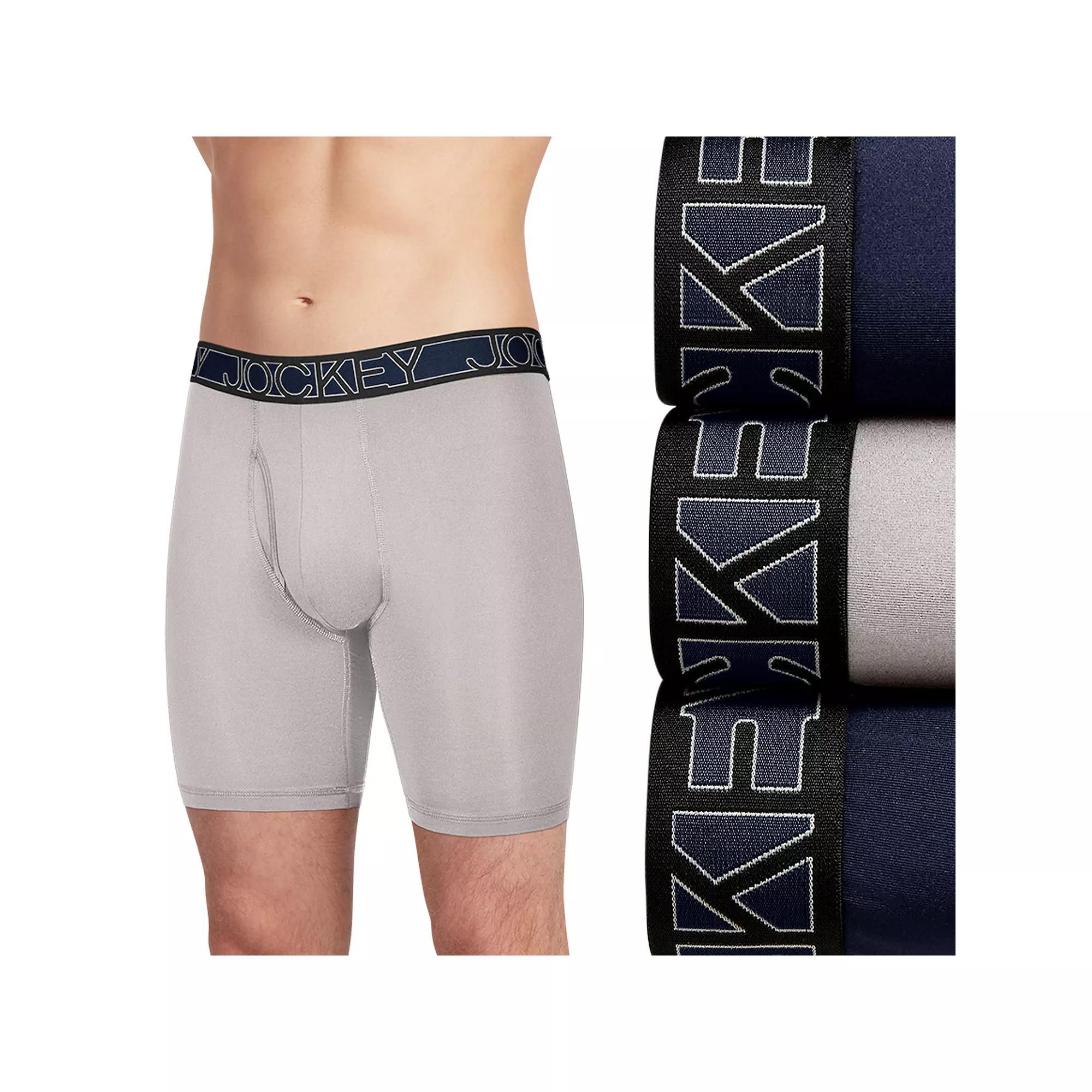 Mens Jockey 3-Pack Active Microfiber 9 Long Leg Boxer Briefs Product Image