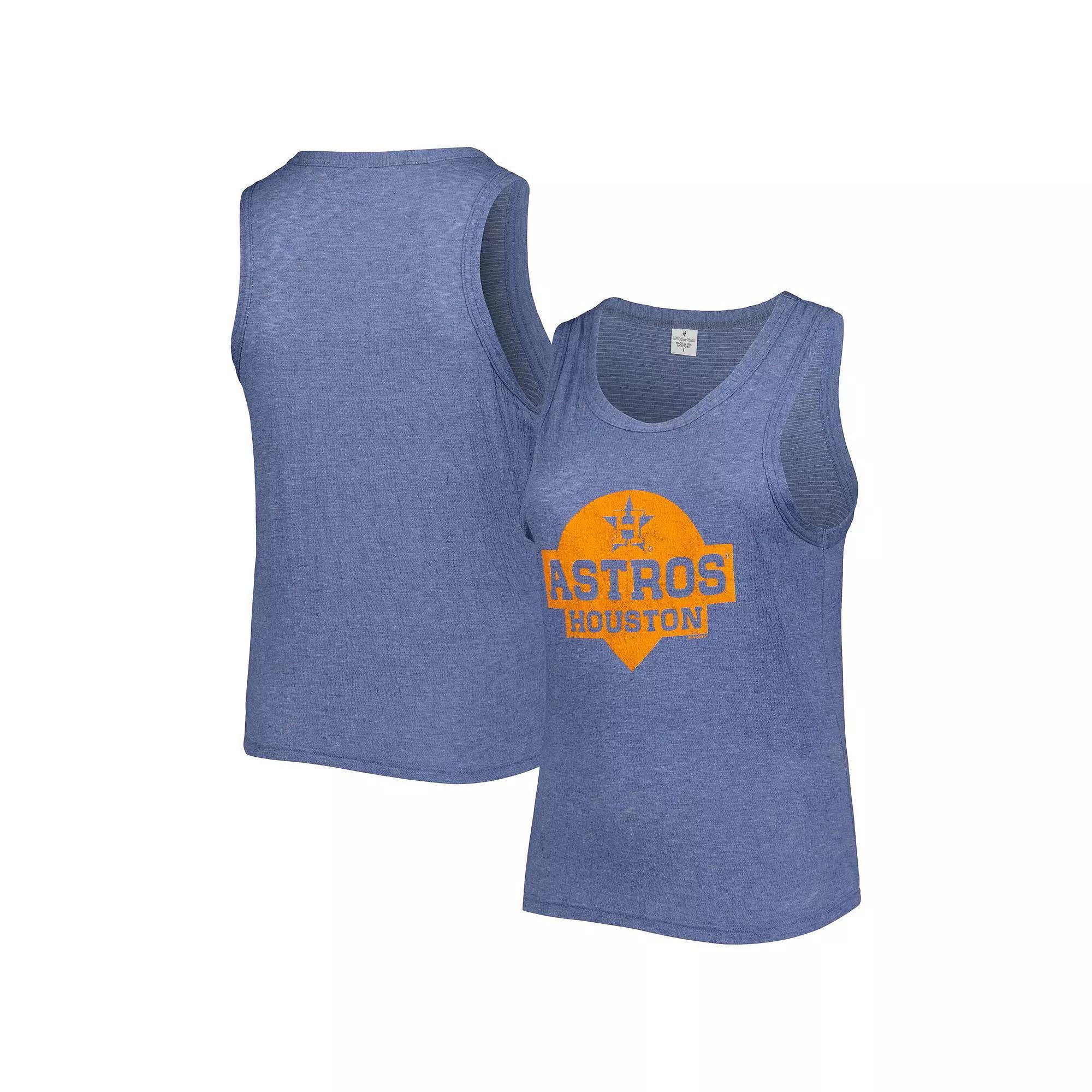 Women's Soft as a Grape Navy Houston Astros Plus Size High Neck Tri-Blend Tank Top, Size: 2XL, Blue Product Image