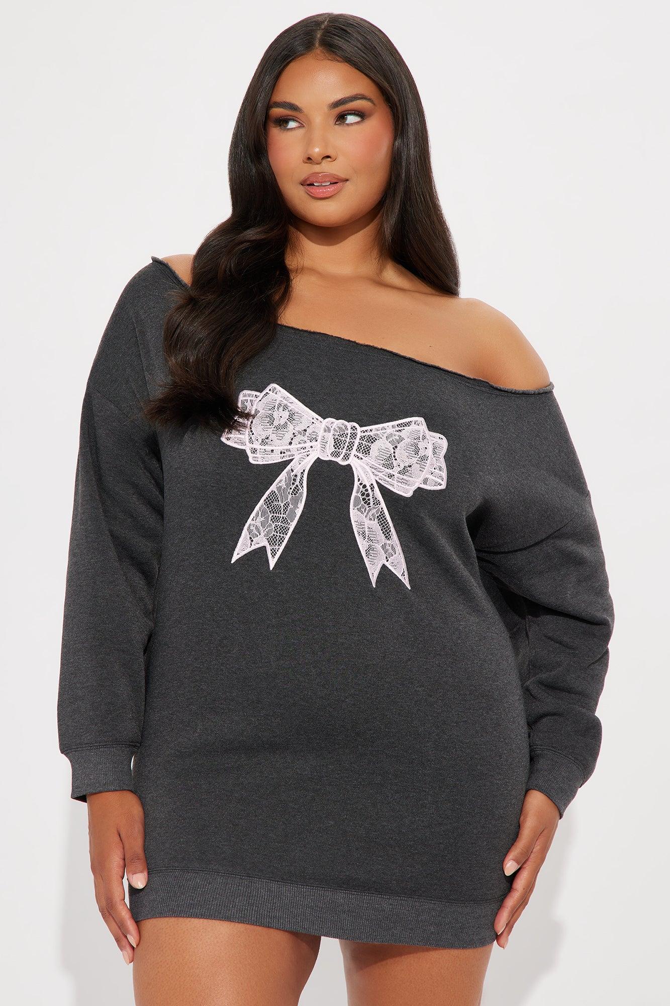 Lilou Sweater Mini Dress - Charcoal/combo Product Image