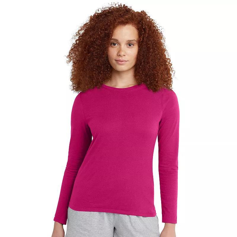 Women's Hanes® Originals Long Sleeve Crewneck Tee, Size: Large, White Product Image