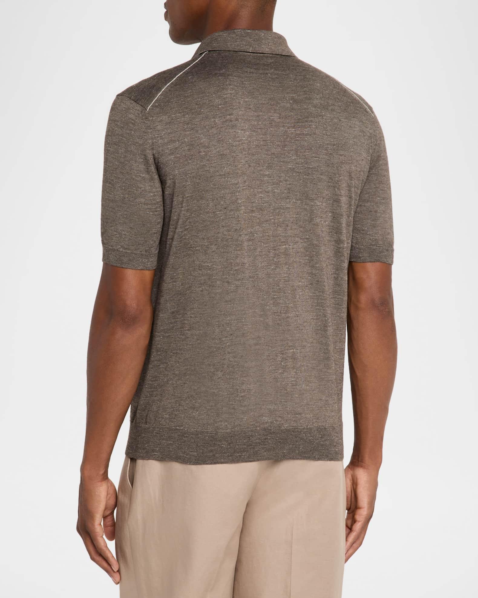 Men's Melange Silk, Cashmere and Linen Polo Sweater Product Image
