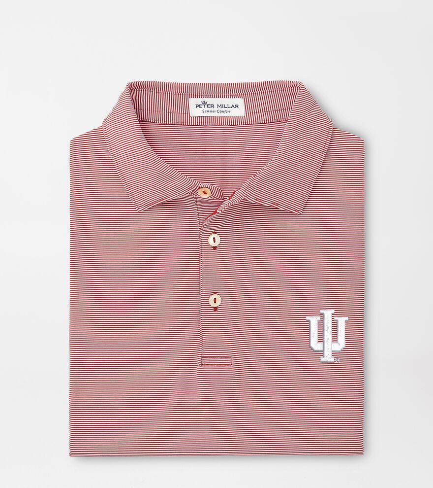 Peter Millar Mens Indiana Jubilee Stripe Performance Polo | Color: Crimson | Size: L Product Image