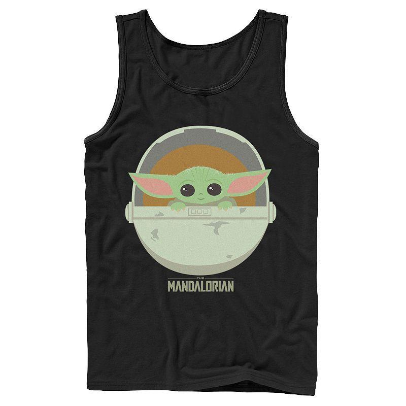 Men's Star Wars The Mandalorian The Child Bassinet Portrait Tank Top, Size: XL, Black Product Image