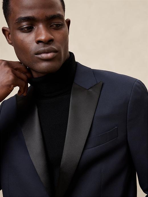 Tailored-Fit Luxe Tuxedo Suit Jacket Product Image