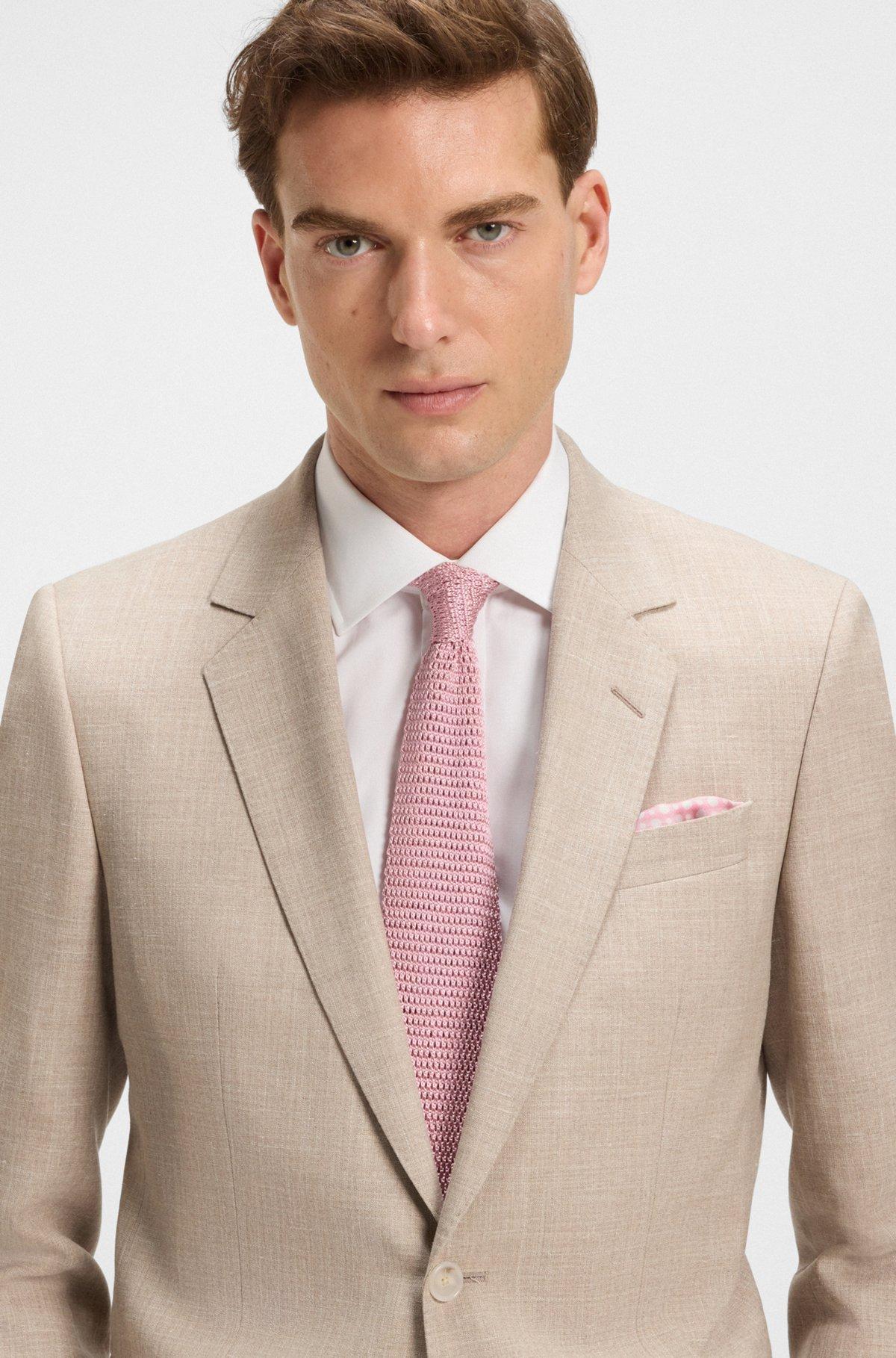 BOSS - BECKHAM x BOSS knit tie in silk - light pink Product Image
