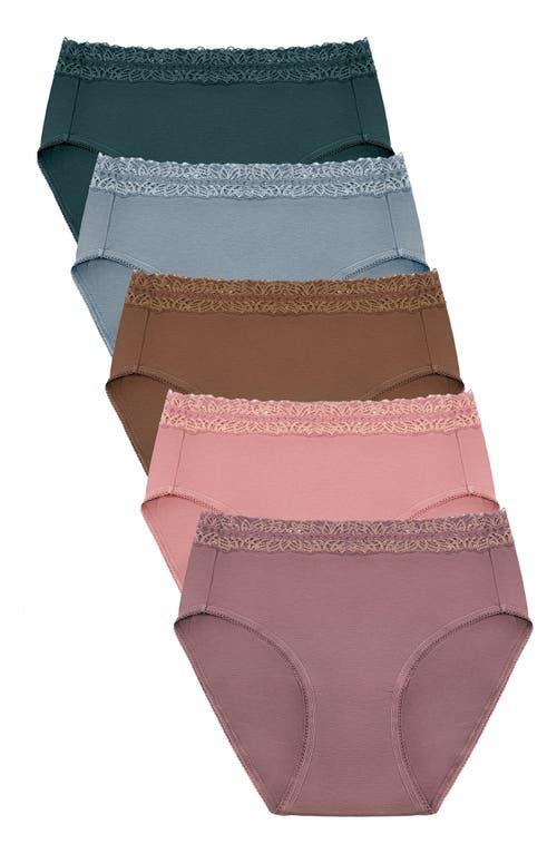 Kindred Bravely Women's 5pk Lace Post-Partum Briefs - Dusty Hues S: High Rise Maternity Underwear, Lightweight Fabric Product Image