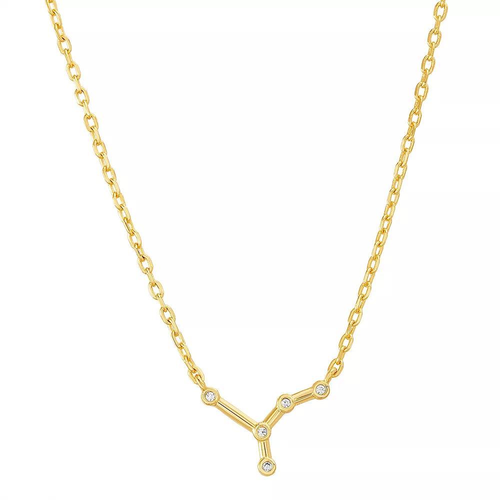 Paige Harper Sterling Silver Cubic Zirconia Zodiac Constellation Necklace, Womens Cancer Product Image