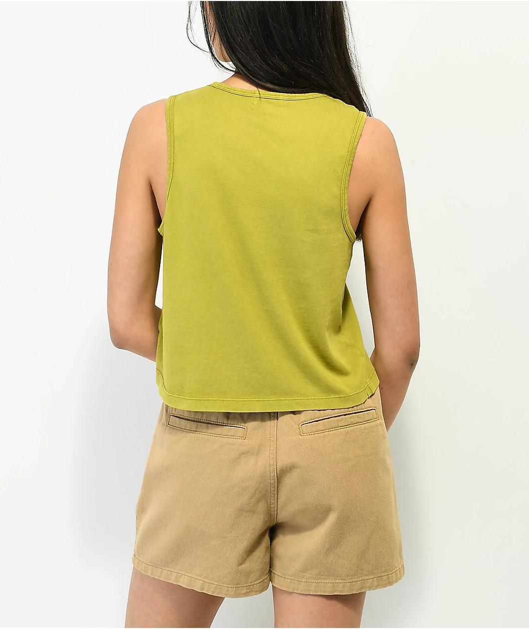 Brixton Moss Green Crop Pocket Tank Product Image
