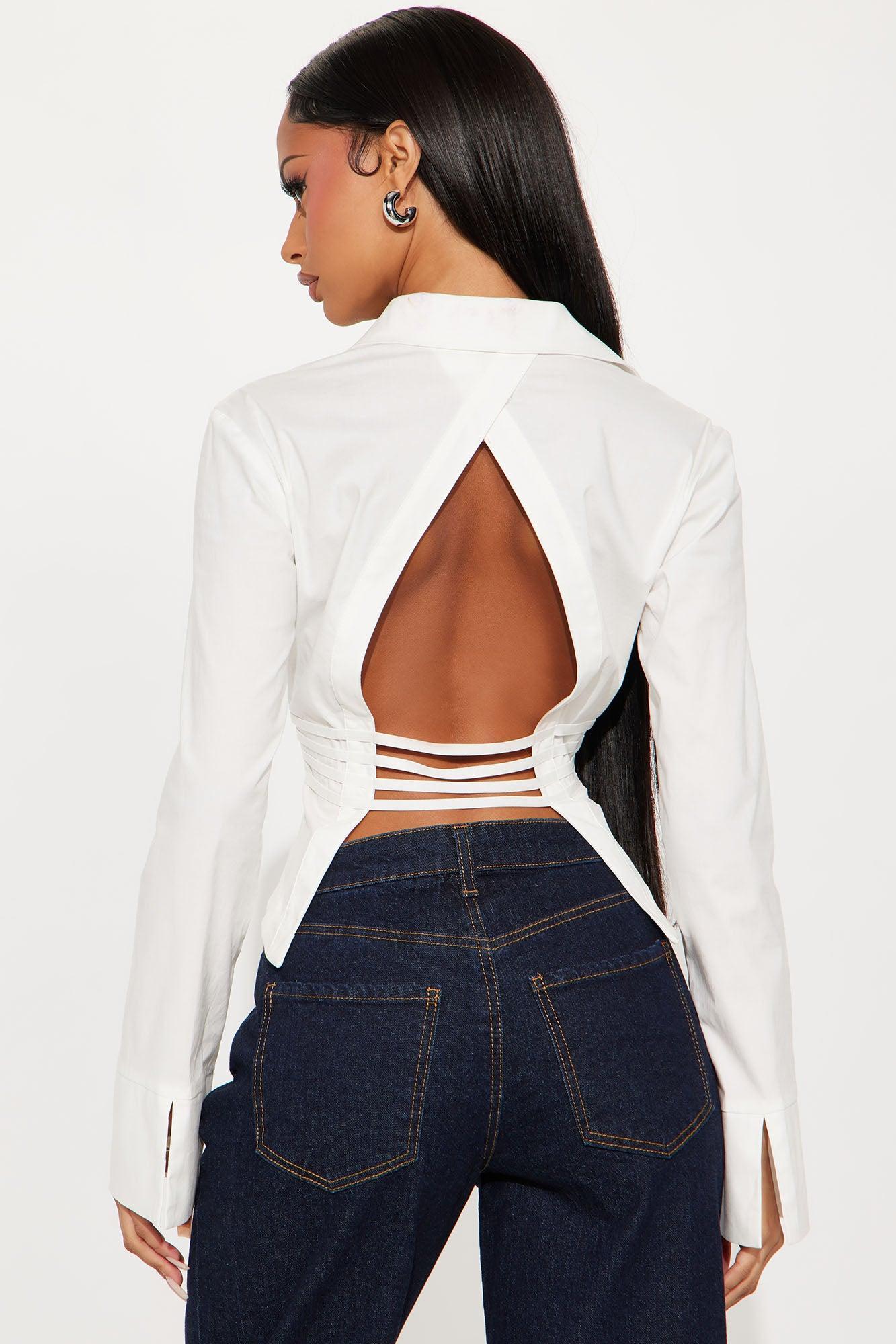 One Of A Kind Poplin Blouse - White Product Image