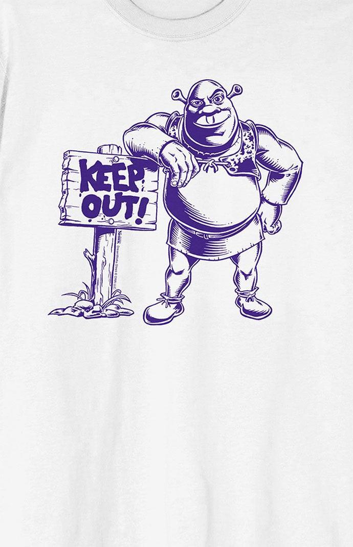 Men's Shrek Keep Out Sign Short Sleeve Graphic T-Shirt, Size: Small, White Product Image