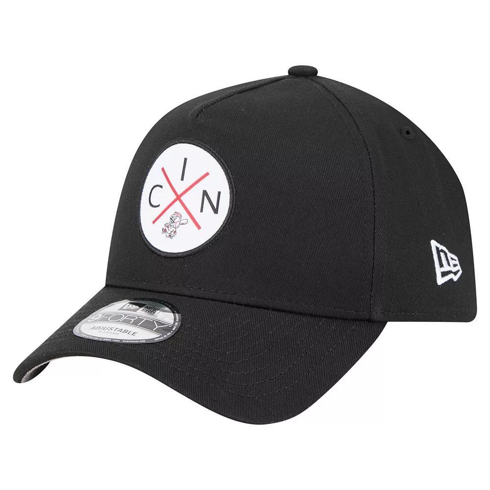 Men's New Era Black Cincinnati Reds 9FORTY A-Frame Adjustable Hat, Red Black Product Image