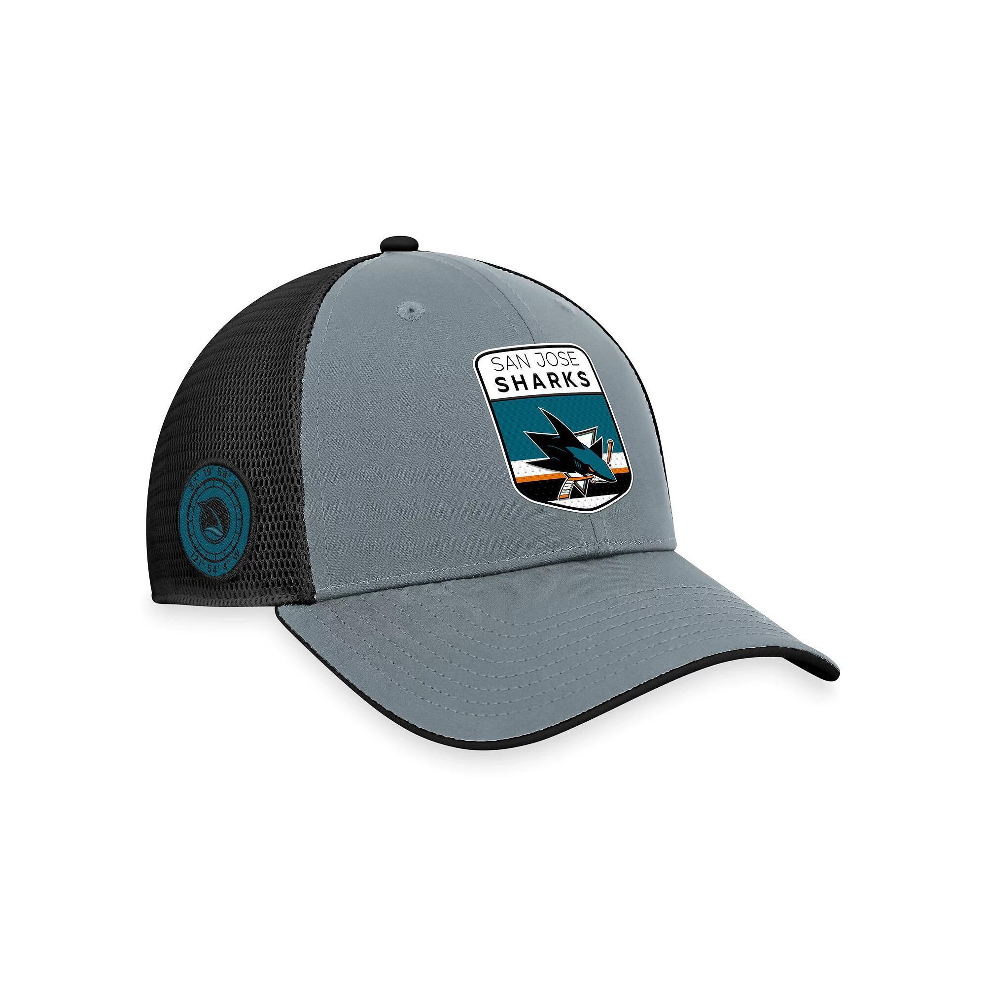 Men's Fanatics Branded  Gray/Black San Jose Sharks Authentic Pro Home Ice Trucker Adjustable Hat, Sks Grey Product Image