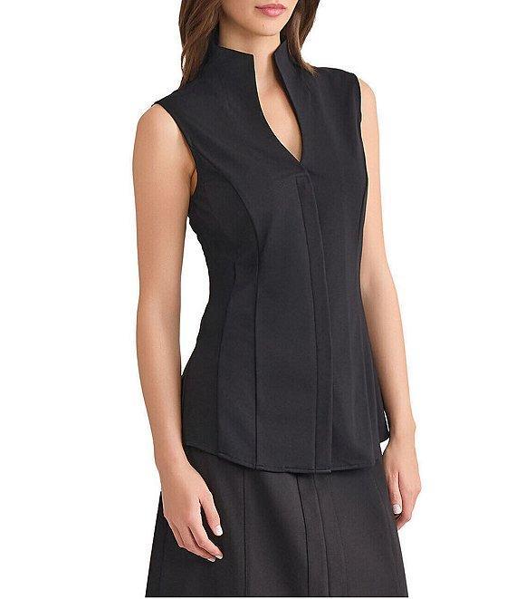 MISOOK High Funnel V-Neck Sleeveless Blouse Product Image