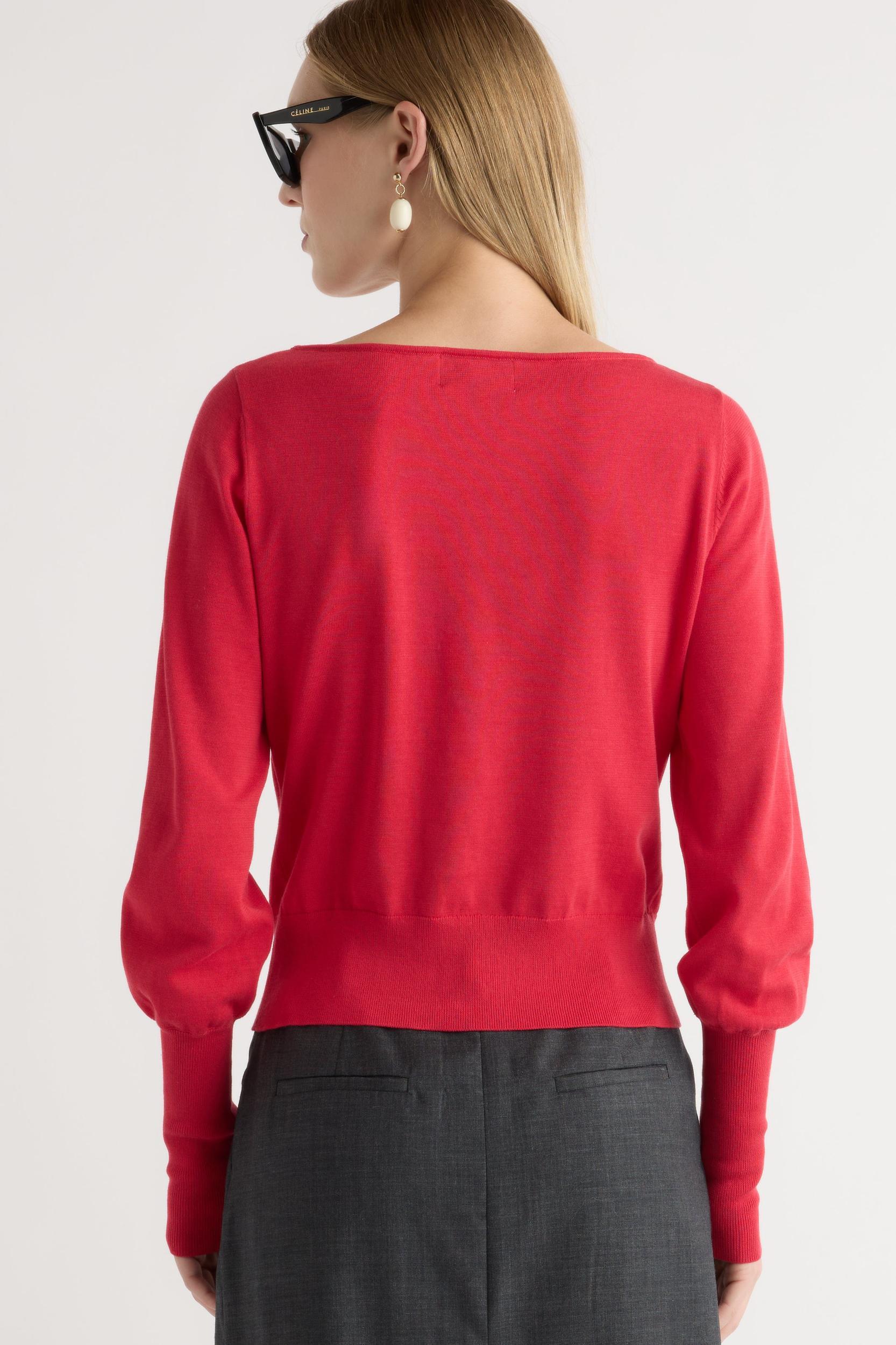 Hanli Cotton-Silk Boat-Neck Sweater Product Image