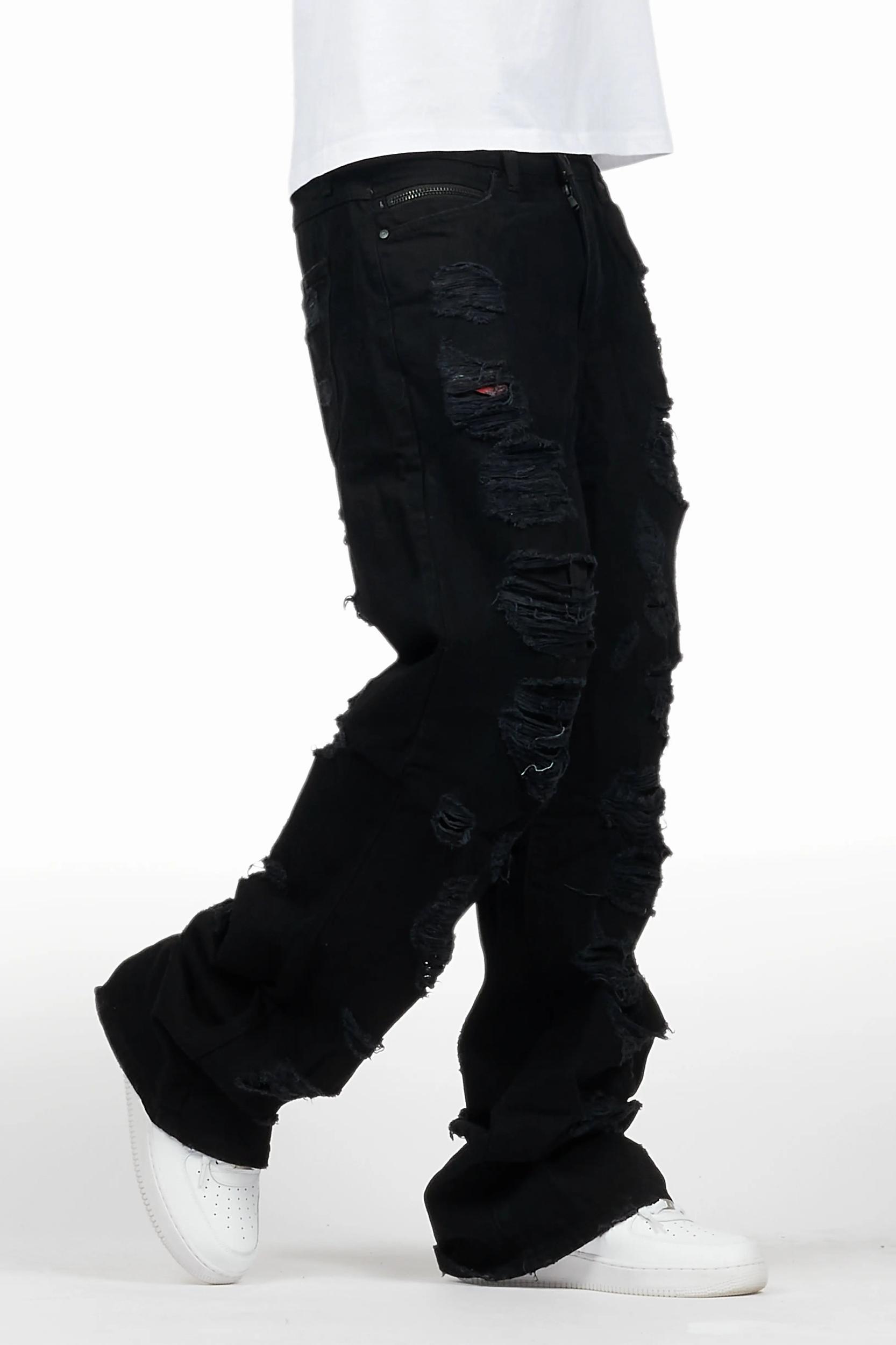 Mical Black Baggy Fit Jean Male Product Image