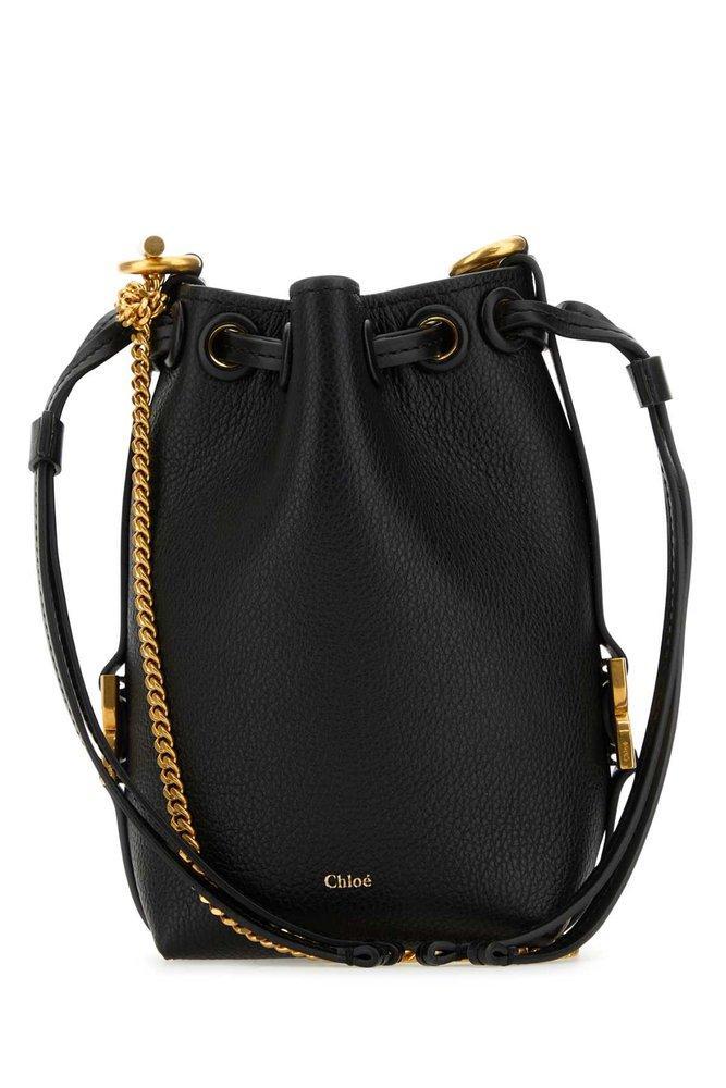 CHLOÉ Black Micro Marcie Bucket Bag In 001 Black Product Image