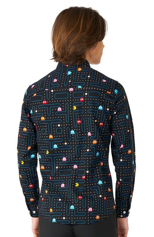 Boys 10-16 OppoSuits Pac-Man Print Button-Down Shirt, Boy's, Black Product Image