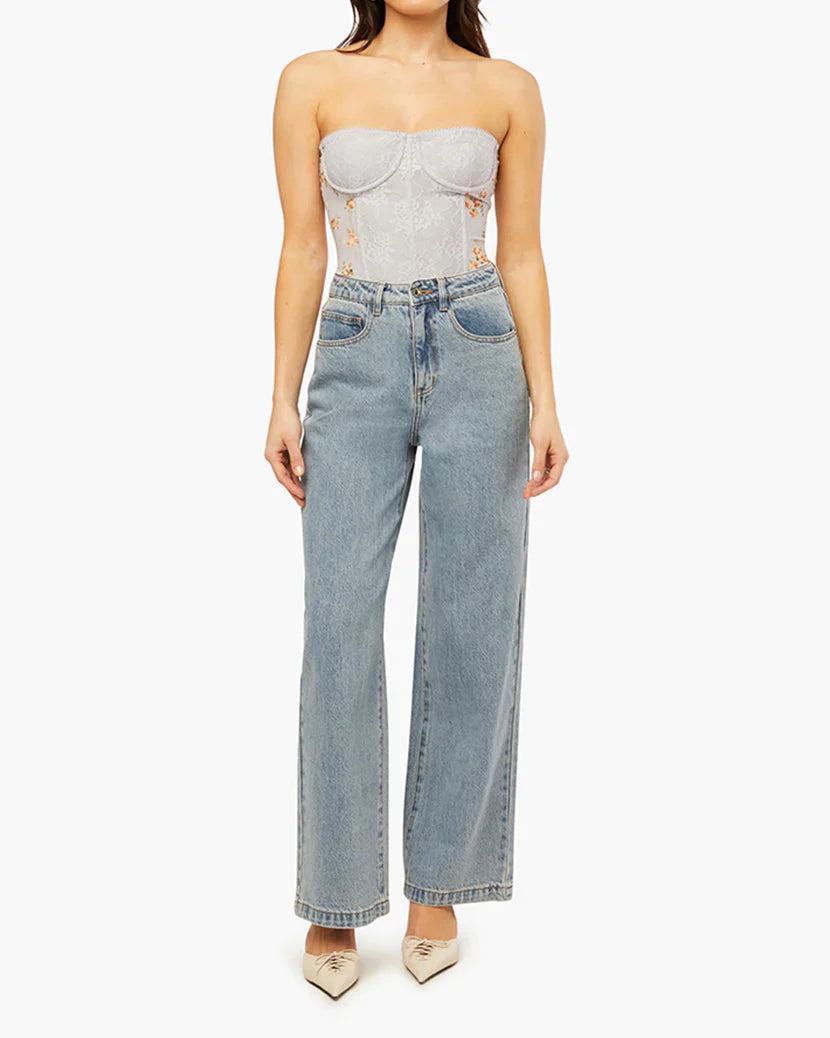 WeWoreWhat Wide Leg Denim Pants Product Image