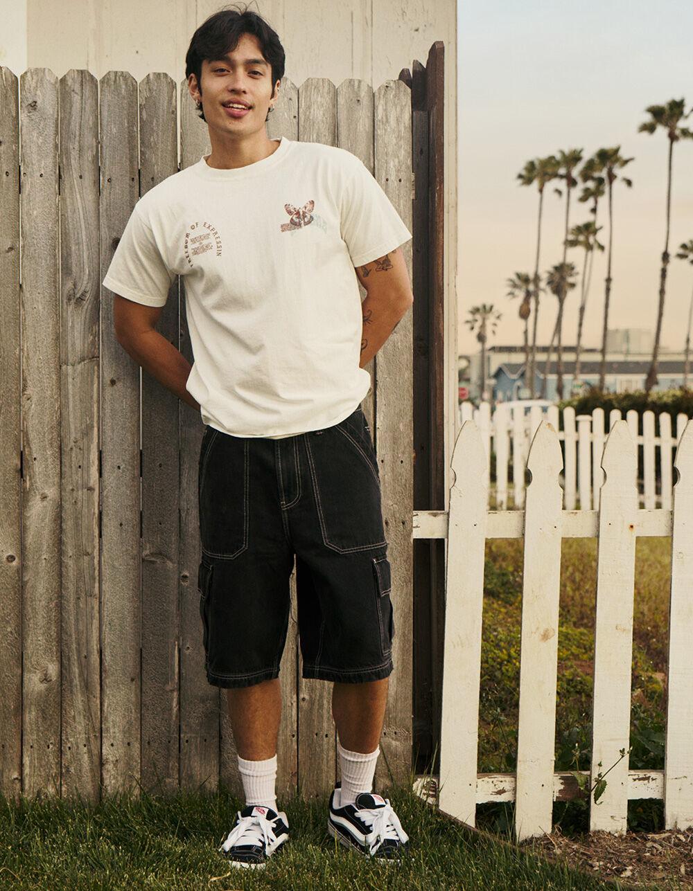 RSQ Mens Cargo Jorts - BLK/WHT Product Image
