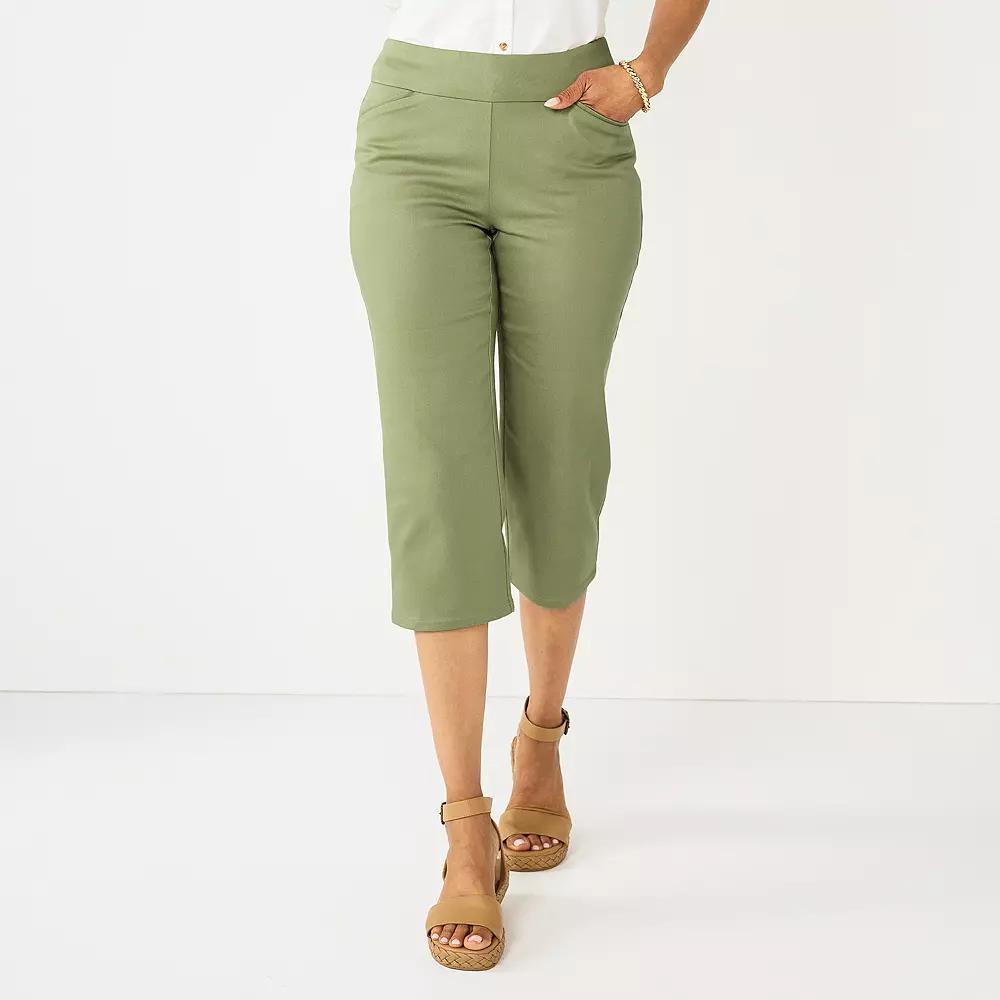 Women's Croft & Barrow® Effortless Stretch Capri Pants, Size: 18, Iron Weld Product Image