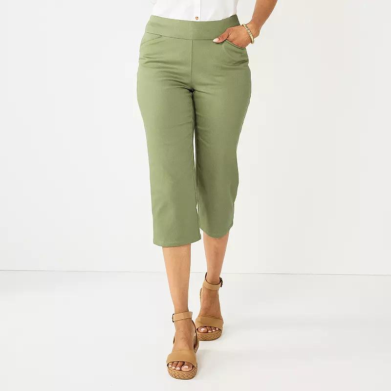 Women's Croft & Barrow® Effortless Stretch Capri Pants, Size: 18, Iron Weld Product Image