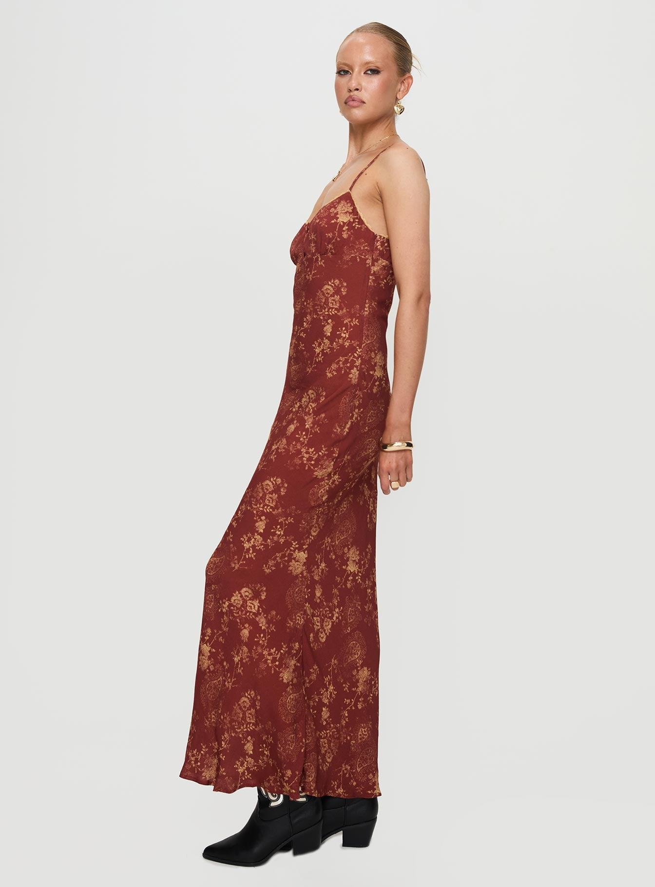 Bombay Bias Maxi Dress Rust Product Image