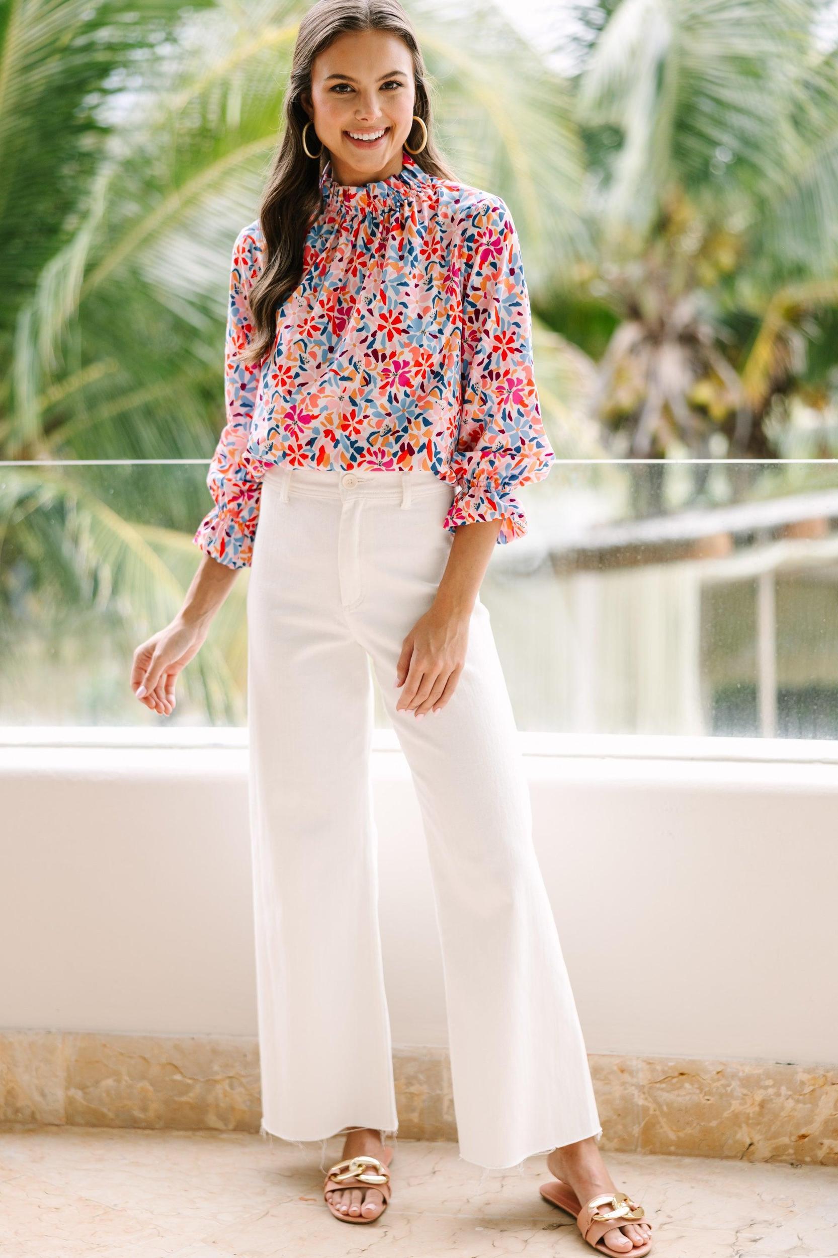 Tried and True White Floral Blouse Female Product Image