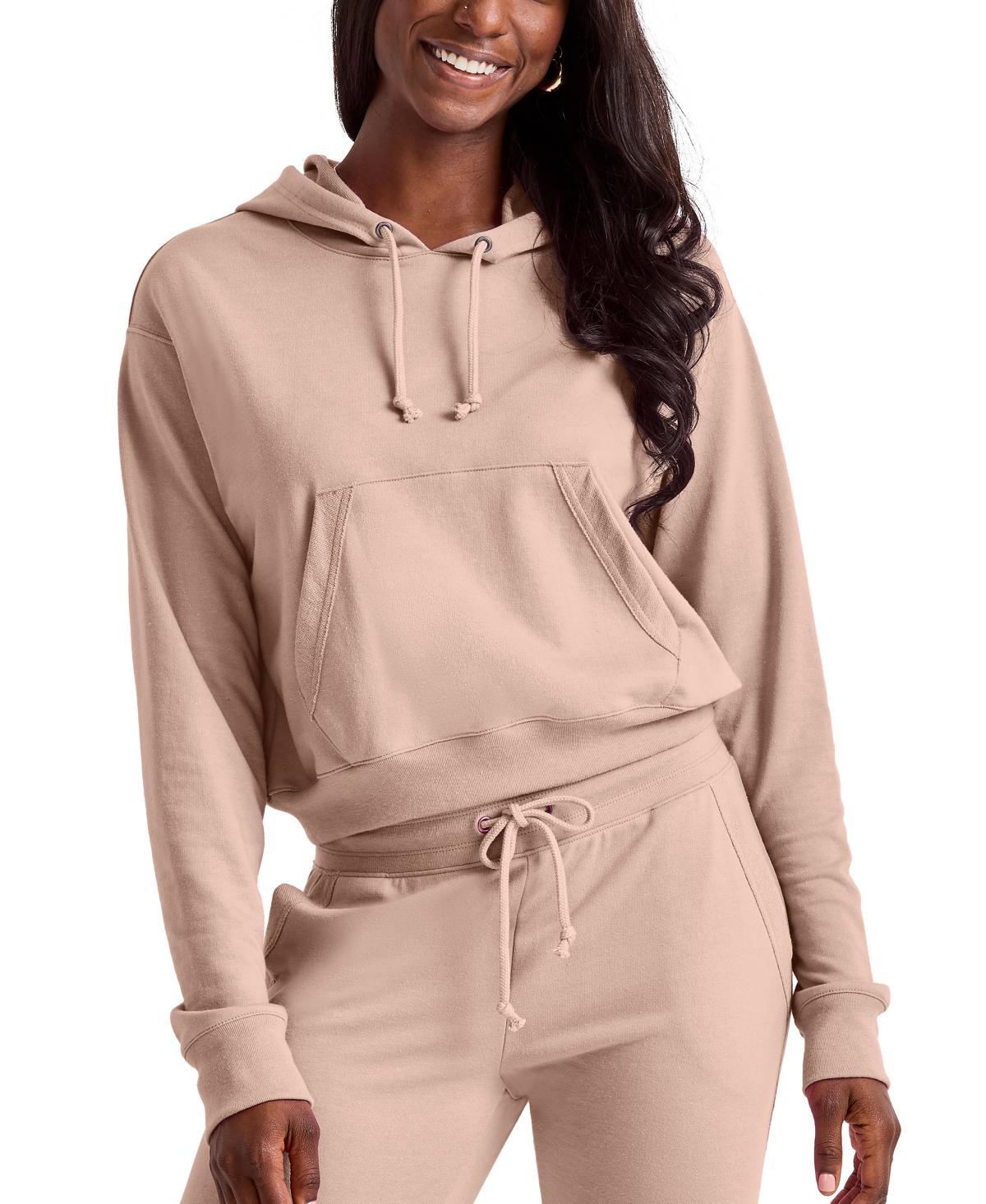 Womens Hanes Cropped Fleece Hoodie Product Image