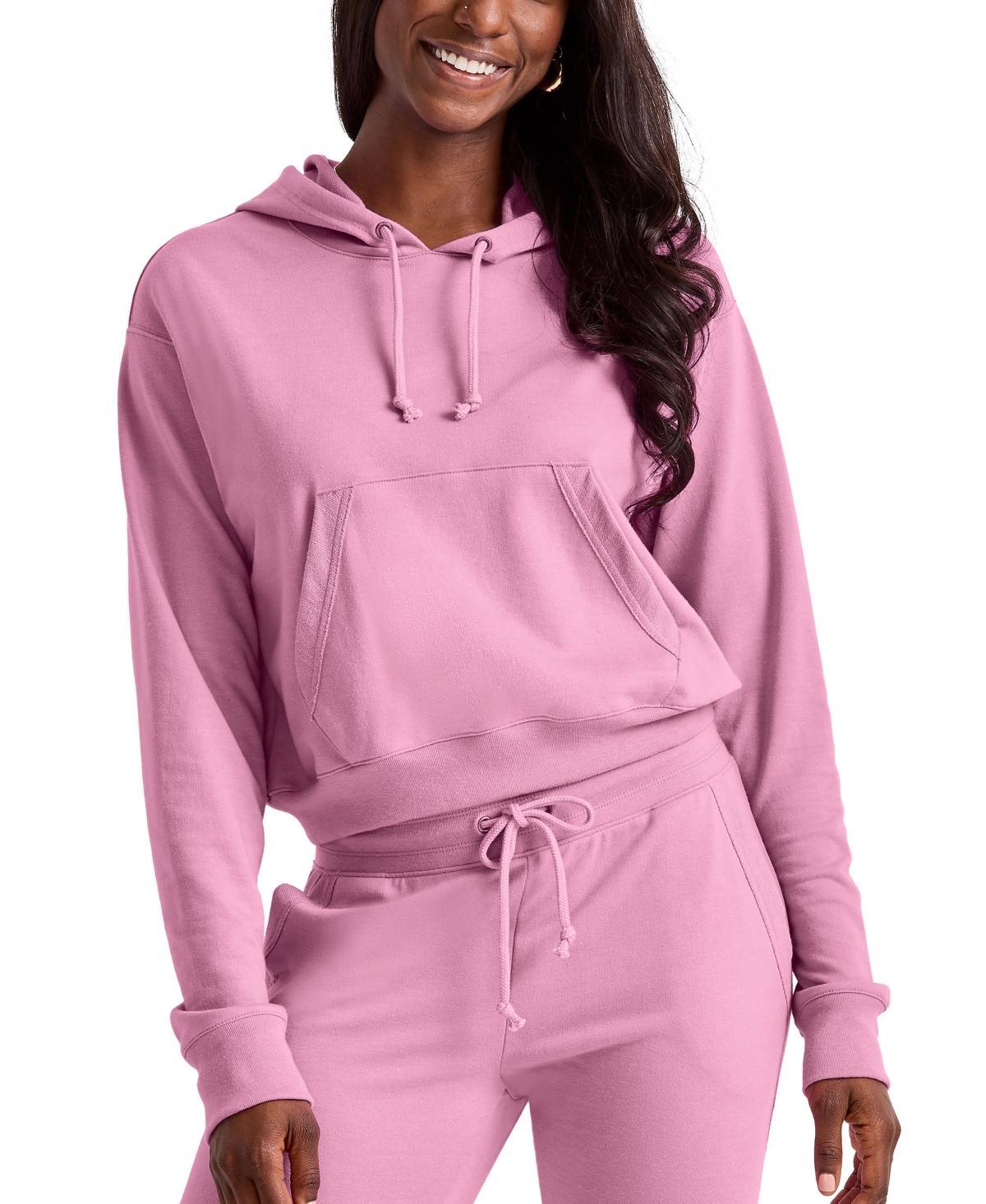 Womens Hanes Cropped Fleece Hoodie Product Image