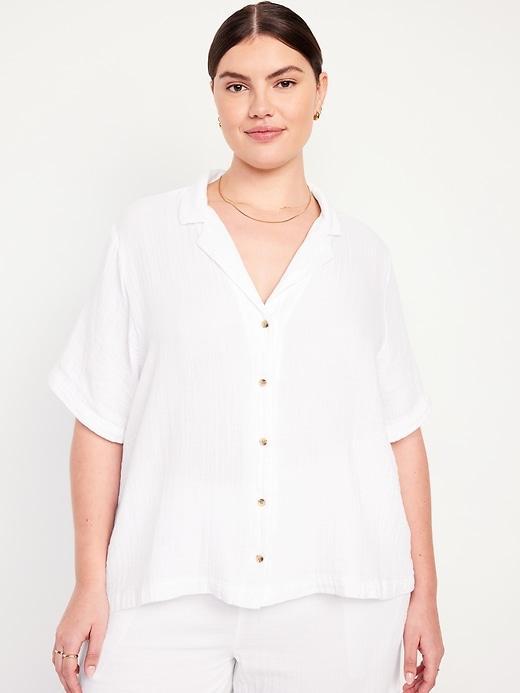 Crinkle Gauze Button-Down Shirt Product Image