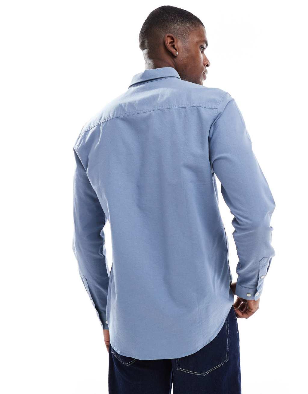 Threadbare long sleeve shirt in blue Product Image